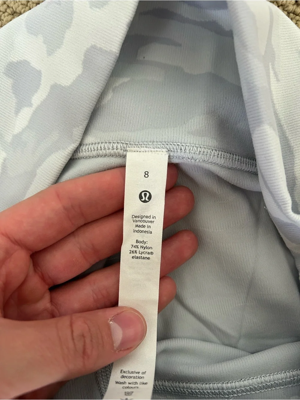 Lululemon Camo Leggings, Size 8